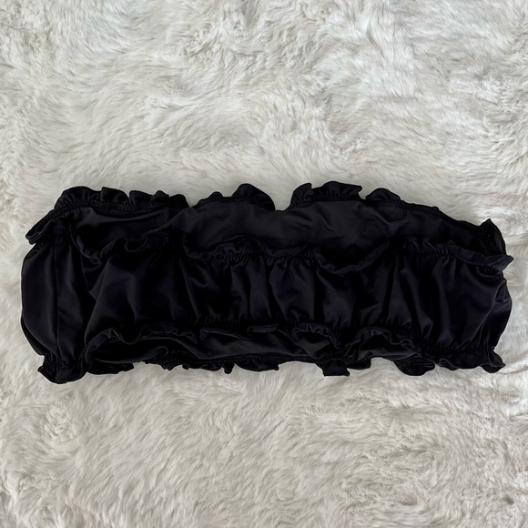 WeWoreWhat NWOT Scrunchie Bandeau Bikini Top in Black - Picture 4 of 5